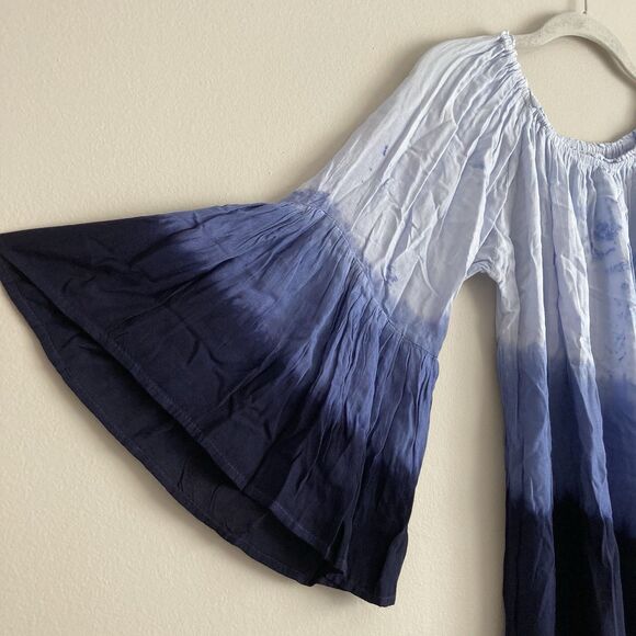 Seven Islands Elastic Off The Shoulder Long Sleeve Flare Arm Elastic Waist Dress - Picture 3 of 7